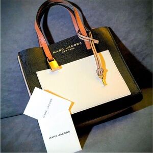 Marc Jacobs Black, White, and Tan Satchel